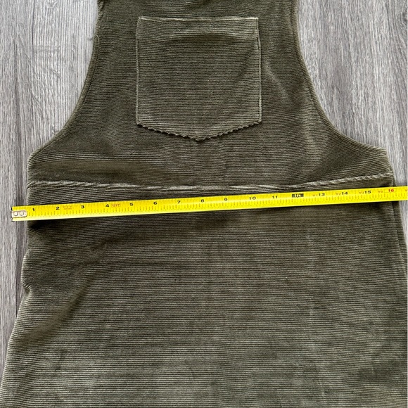 Hollister Olive Green Overall Short Dress with Pocket - Picture 4 of 6